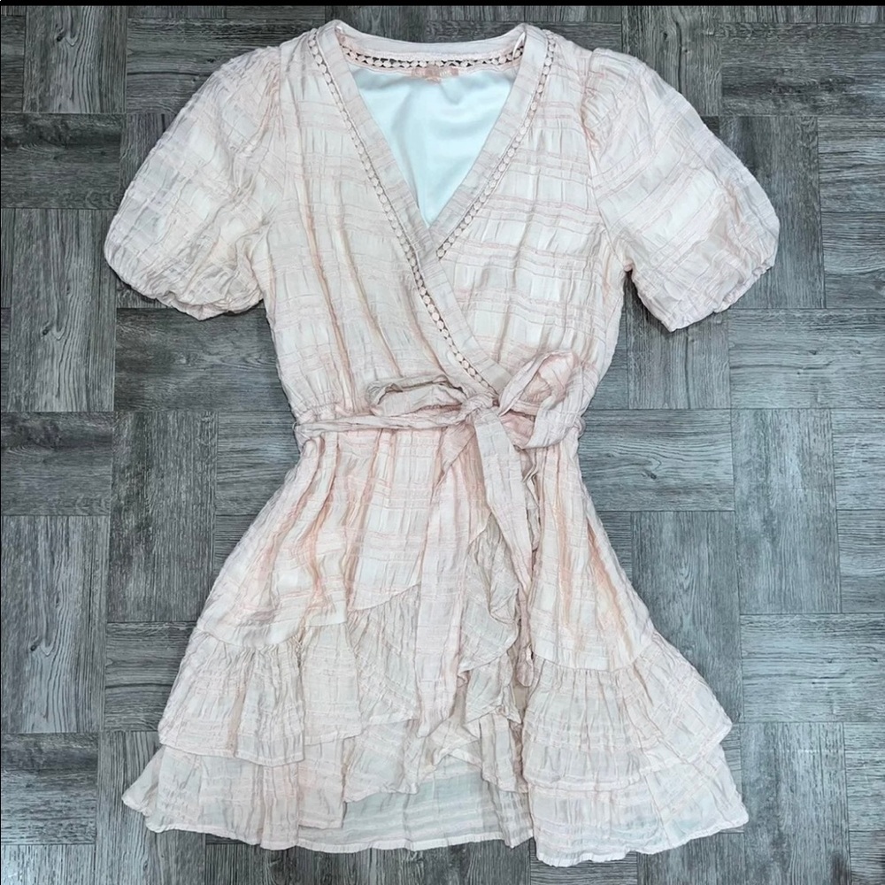LoveColette Blush Wrap Mini Dress